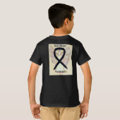 T-shirt Narcolepsy Black Awareness Ribbon Angel Custom Tee (Dos entier)