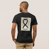 T-shirt Narcolepsy Black Awareness Ribbon Angel Custom Tee (Dos entier)