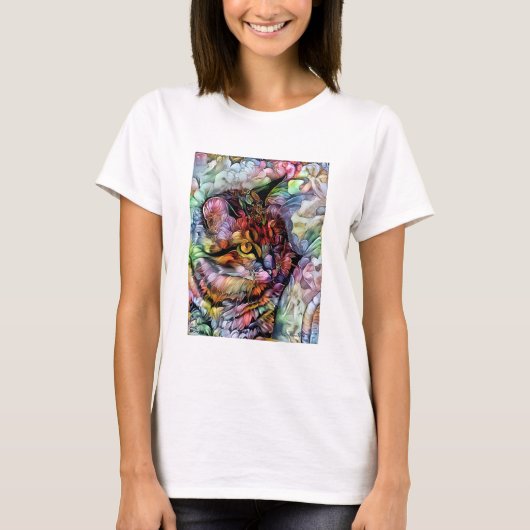T-shirt Nari le chat et les fleurs (Devant)