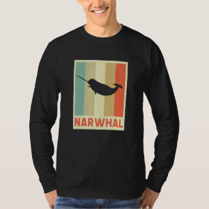 T-shirt Narval Baleine Créatures Marines Rétro Vintage