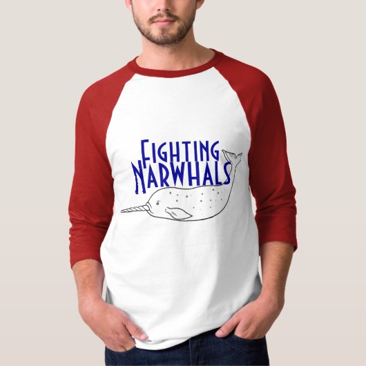 T-shirt narvalo, combat, Narwhals (Devant)