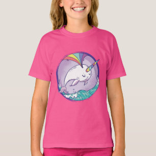 T-shirt Narwhale arc-en-ciel