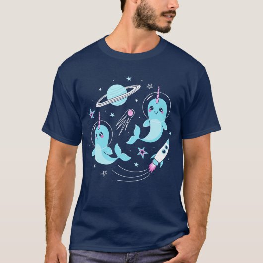 T-shirt Narwhals spatiaux (Devant)