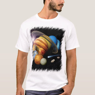 T-shirt NASA JPL Système solaire Planètes Montage Photos s