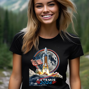 T-shirt NASA Mission Artemis II Fusée de la Lune Galaxie C