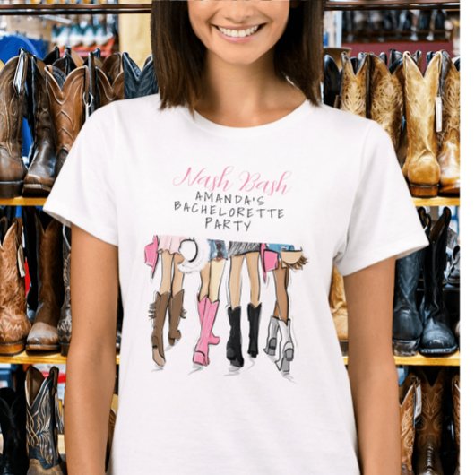 T-shirt Nash Bash Demoiselle d'Honneur Bachelorette Mode P