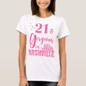 T-shirt Nashville 21e équipage fille anniversaire (Devant)