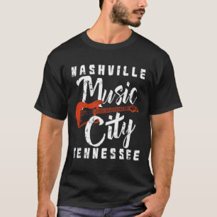 T-shirt Nashville Music City Tennessee I Bass guitare chem