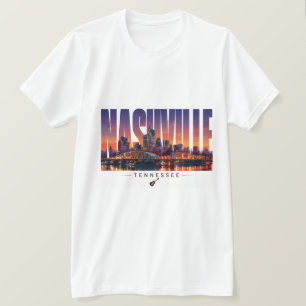 T-shirt Nashville Tennessee Front de Rivière Skyline Voyag