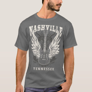T-shirt Nashville Tennessee Guitare en détresse Ange ailes