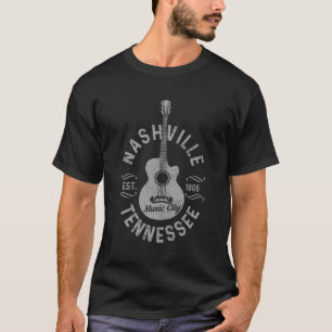 T-shirt Nashville Tennessee Guitare Musique Ville Country