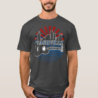 T-shirt Nashville Tennessee Skyline Retro Country Music 