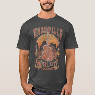T-shirt Nashvilleennessee Guitare Musique Country Ville Gu