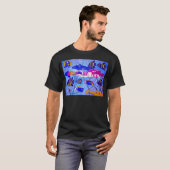 T-shirt Natation de chat avec des poissons (Devant entier)