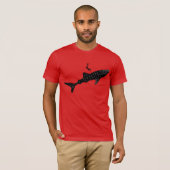 T-shirt Natation de requin de baleine - signage arrière de (Devant entier)