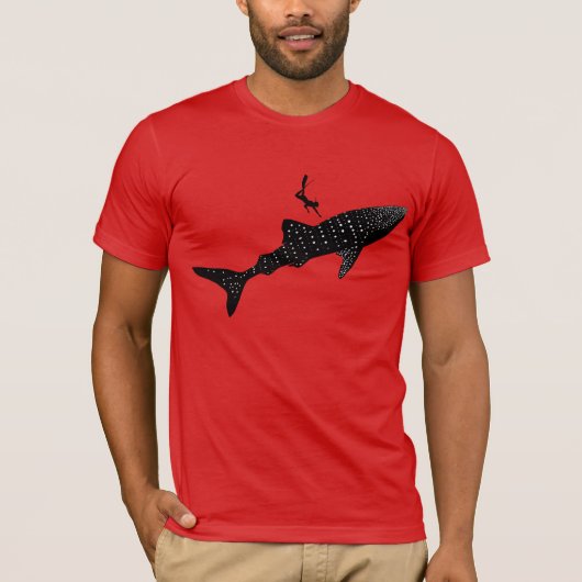 T-shirt Natation de requin de baleine - signage arrière de (Devant)