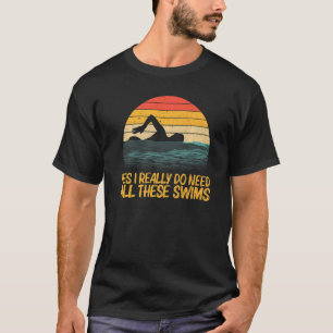 T-shirt Natation Vintage Pour Hommes Femmes Nageur Natatio