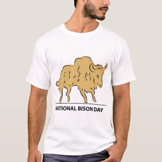 T-shirt National Bison Day Sign (Devant)