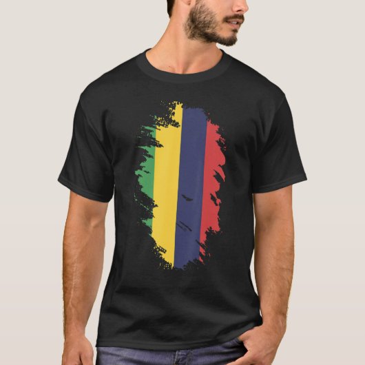 T-shirt National Flag of Mauritius souvenir  for men women (Devant)