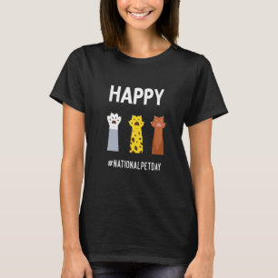T-shirt National Pet Day Chats Hommes Femmes Garçons Fille