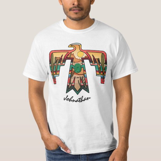 T-shirt Native American Desert Thunderbird Nom modifiable (Devant)