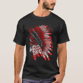 T-shirt Native American Indian Chief Skull Motorcycle Head (Devant)