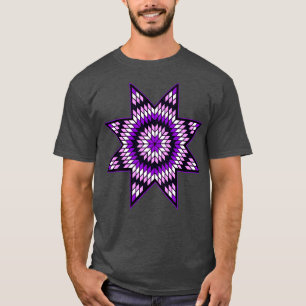 T-shirt Native American StarQuilt Design Purple Rose et W