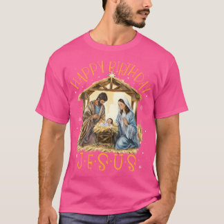 T-shirt Nativité Joyeux anniversaire Jésus Noël Nativité C