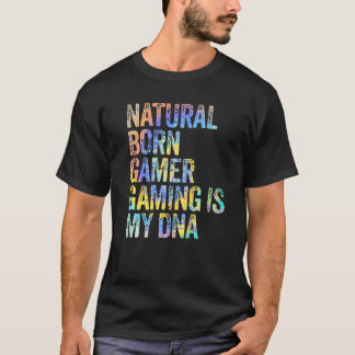 T-shirt Natural Born Gamer Jeu Est Mon Adn Cravate Vintage