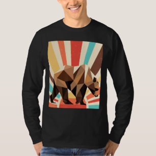 T-shirt Nature Animfaune Forêt Retro Ours Brown