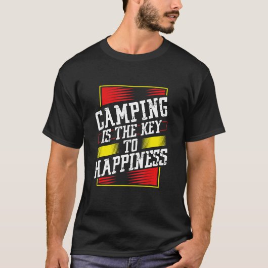 T-shirt Nature Camper La Clé Du Bonheur Est Le Camping (Devant)