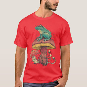 T-shirt Nature Cottagecore Champignons Cute Frog Goblincor