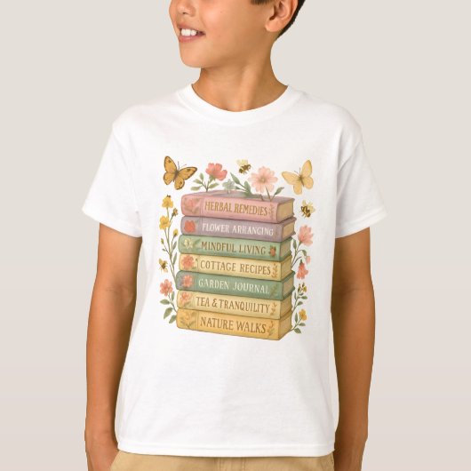 T-shirt Nature et livre Lover Botanique Stack (Devant)