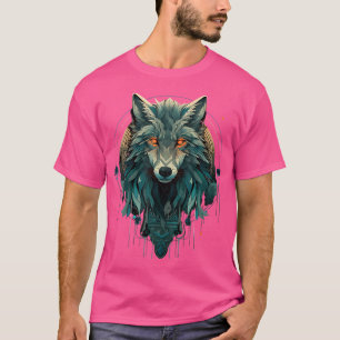 T-shirt Nature étonnante Wolf Fiery Eyes Art Nouveau