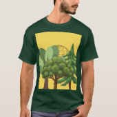 T-SHIRT NATURE FORET LUNE JAUNE (Devant)