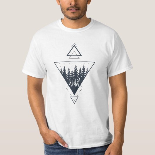 T-shirt Nature géométrique moderne Forêt Triangles Boho (Devant)