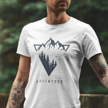 T-shirt Nature géométrique moderne Montagnes Aventure<br><div class="desc">Graphique de nature géométrique hipster cool avec une montagne et une forêt aux formes triangulaires.</div>