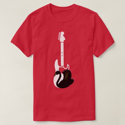 T-shirt Nature Guitar swan black white (Design devant)