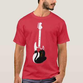 T-shirt Nature Guitar swan black white