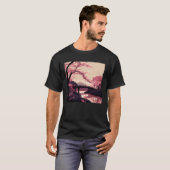 T-shirt Nature Inspired Cherry Blossom River and Bridge (Devant entier)
