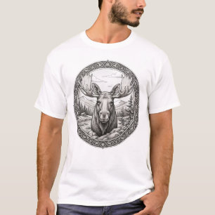 T-Shirt Nature Médaille de l'Élan Vintage