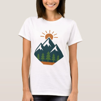 T-shirt nature moderne géométrique Mountain Advent