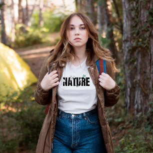 T-shirt nature noir blanc et vert