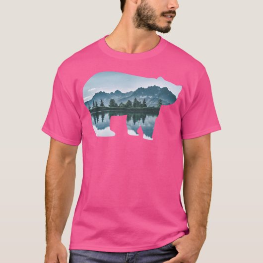 T-shirt Nature Paysage Bear Baseball Sleeve (Devant)