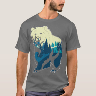T-shirt Nature Paysages Arbres Ours Ours Ours Forêt Animal