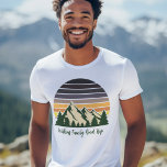T-shirt Nature Road Trier Forêt Cool Custom Family<br><div class="desc">Personnalisez vos propres t-shirts de voyage en famille pour entreprendre un voyage dans la nature cet été ou cet automne. Personnalisez avec votre nom de famille sous la forêt verte d'arbres et le coucher de soleil de montagne foncé pour un séjour cool pour votre groupe extérieur.</div>