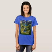 T-shirt Nature Scene Mountains Waterfalls Lake Stream Pond (Devant entier)