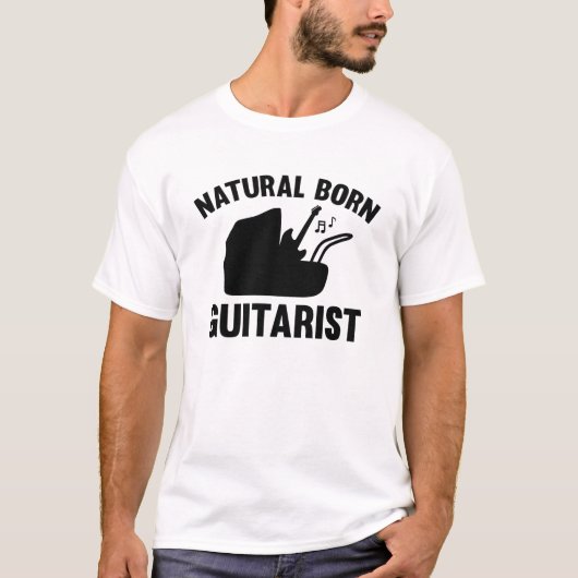 T-shirt Naturel Born Guitariste (Devant)