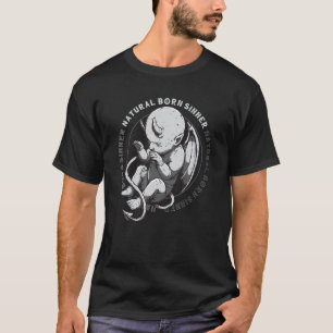 T-shirt Naturel Born Sinner Devil Baby Grunge Goth Emo Pun