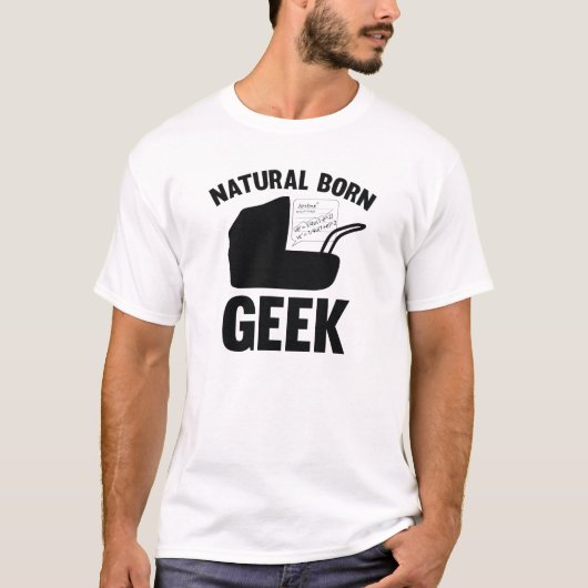T-shirt Naturel né Geek (Devant)